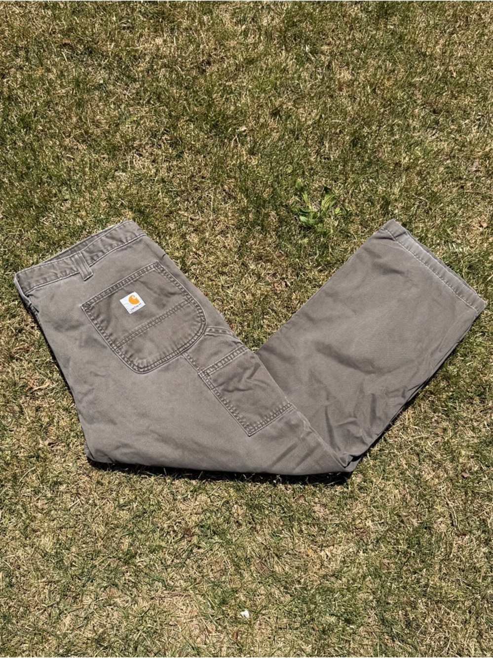 Carhartt Straight-Leg Work Pants in Olive Grey